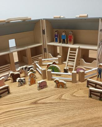 Fattoria  Wood'N'Play Carry & Go Farm + scatola
