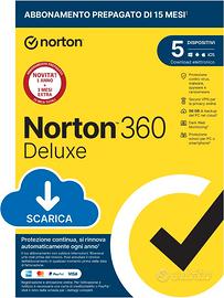 Norton 360 Deluxe 2024 - 5 dispositivi - 15 mesi