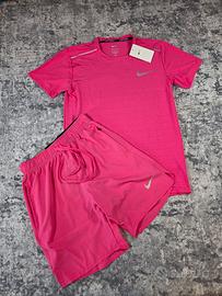 set Nike Running shorts + maglietta rosa M