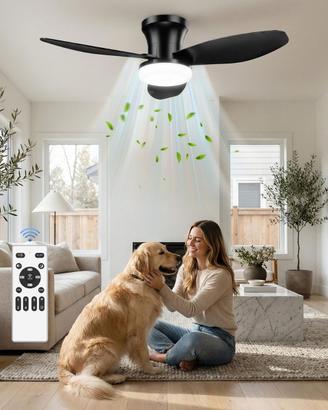 Ventilatore da soffitto con luce LED 107 cm