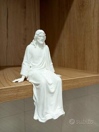 statuetta Gesù seduto  bianca