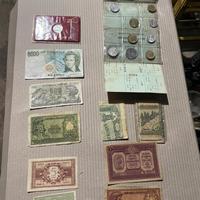 Monete + Banconote Lire + Assegni Vintage