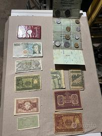 Monete + Banconote Lire + Assegni Vintage