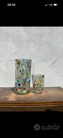 Set caraffa e 6 bicchieri Murano design