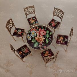 Raro set miniature da salotto per Dollhouse 