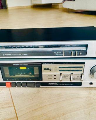 Pioneer piastra a cassette e tuner