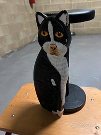 Alzatina in legno soggetto gatto