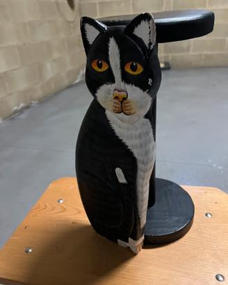 Alzatina in legno soggetto gatto