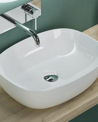 Lavabo da Appoggio 51x39,5x14cm in Ceramica Bianco