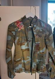 camicia militare fiorita 