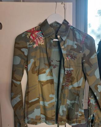 camicia militare fiorita 