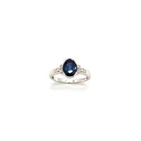 Anello oro bianco zaffiro e diamanti
