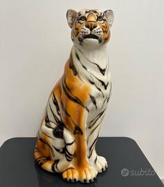 statua tigre 75 cm artigianato italiana firmata