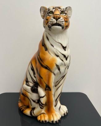 statua tigre 75 cm artigianato italiana firmata