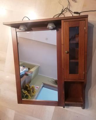 Specchio per bagno con luci e vetrinetta