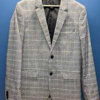 Completo grigio a quadri 3 pezzi