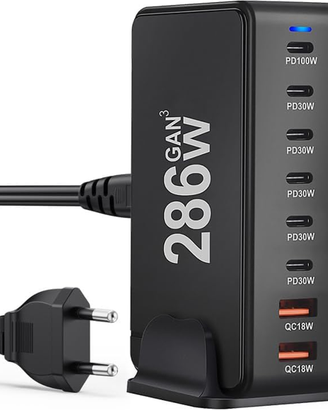 Caricatore USB Type C 8 porte GaN3 PD100W