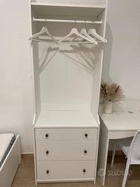 Armadio a giorno IKEA HAUGA con 3 cassetti – bianc