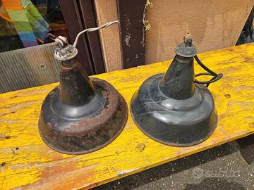 LAMPADARIO COPPIA LAMPADE VINTAGE PORCELLANATE