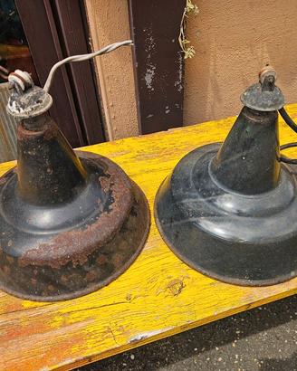LAMPADARIO COPPIA LAMPADE VINTAGE PORCELLANATE