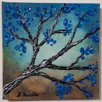 piccolo quadro materico 15x15 dipinto a mano 