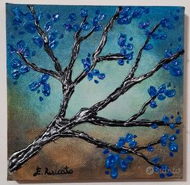 piccolo quadro materico 15x15 dipinto a mano 