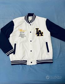 Giacca Varsity/College Jacket Bianca Blu LA Street