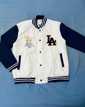Giacca Varsity/College Jacket Bianca Blu LA Street