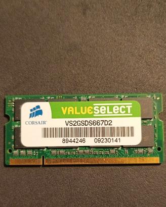 RAM Notebook DDR2 2GB 667MHz Corsair SO-DIMM