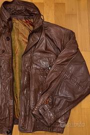 vintage 80s 90s genuine leather jacket brown