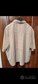 Camicia Bershka beige oversize maniche corte XL