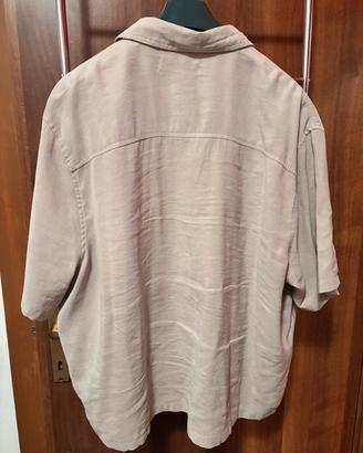 Camicia Bershka beige oversize maniche corte XL