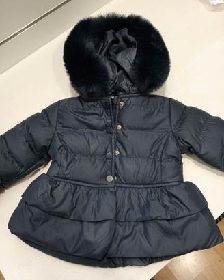 Giubbino bimba imbottito in pile con cappuccio