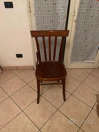 Lotto 5 Sedie Vintage Legno Curvato Stile Thonet