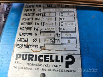 Carroponte grù scorrevole traslante