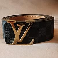 Cintura LV fibbia oro nera 