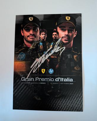 Fan Card Autografata - Leclerc - GP Monza 2024