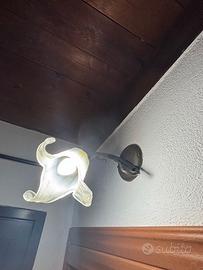 lampade applique  ferro battuto/vetro a tulipano