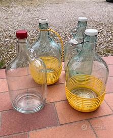 7 Damigiane in vetro da 5 litri