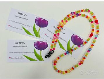 Catenella occhiali cristalli fatta a mano