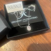 Collane Donna Collana Cristallo Rettangolare Verde