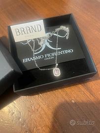 Collane Donna Collana Cristallo Rettangolare Verde