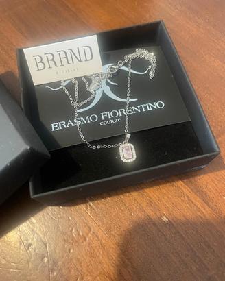 Collane Donna Collana Cristallo Rettangolare Verde