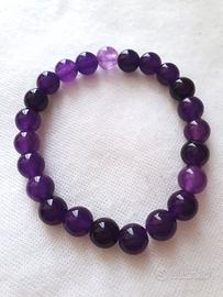 Braccialetto di cristallo ametista elastico viola