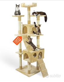 Tiragraffi XXL 170cm con Doppia Cuccia per Gatti A