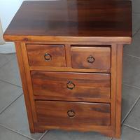 cassapanca, tavolo e 4 sedie in arte povera