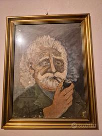 DIPINTO UOMO CON PIPA