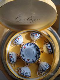 Servizio Caffè Vintage GALAXY in Porcellana e Oro