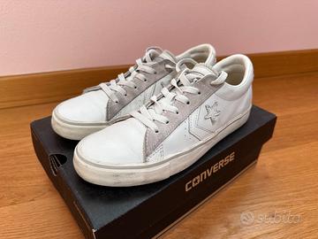 Scarpe converse 2024 bianche pelle