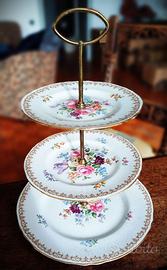 Alzatina in porcellana bianca decorata